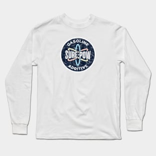 Sure-Pow Gasoline Additive (Redesigned - White Worn) Long Sleeve T-Shirt